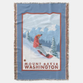 Snowboarder-Szene - Berg-Bäcker, Washington Decke (Vorderseite Vertikal)