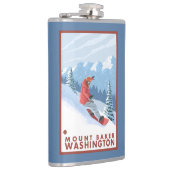 Snowboarder-Szene - Berg-Bäcker, Washington Flachmann (Rechts)