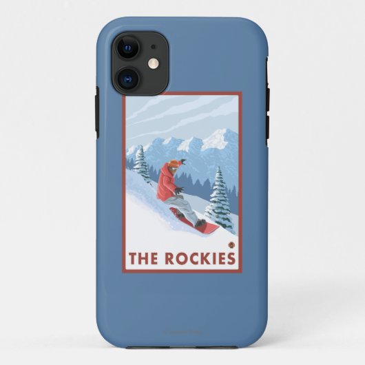 Snowboarder-Szene - die Rockies Case-Mate iPhone Hülle (Rückseite)