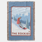 Snowboarder-Szene - die Rockies Decke (Vorderseite Vertikal)