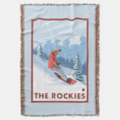 Snowboarder-Szene - die Rockies Decke (Vorderseite Vertikal)