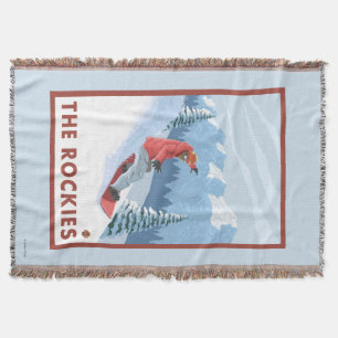 Snowboarder-Szene - die Rockies Decke