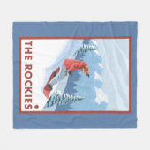 Snowboarder-Szene - die Rockies Fleecedecke (Vorderseite (Horizontal))