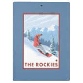 Snowboarder-Szene - die Rockies Klemmbrett (Rückseite)