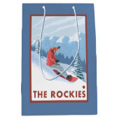 Snowboarder-Szene - die Rockies Mittlere Geschenktüte (Vorderseite)