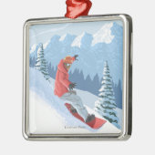 Snowboarder-Szene - die Rockies Ornament Aus Metall (Links)