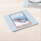 Snowboarder-Szene - die Rockies Rechteckiger Pappuntersetzer (angewinkelt)