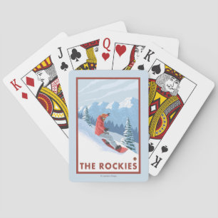 Snowboarder-Szene - die Rockies Spielkarten