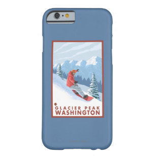Snowboarder-Szene - Gletscher-Spitze, Washington Barely There iPhone 6 Hülle