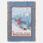 Snowboarder-Szene - Gletscher-Spitze, Washington Decke (Vorderseite Vertikal)