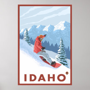 Snowboarder-Szene - Idaho Poster