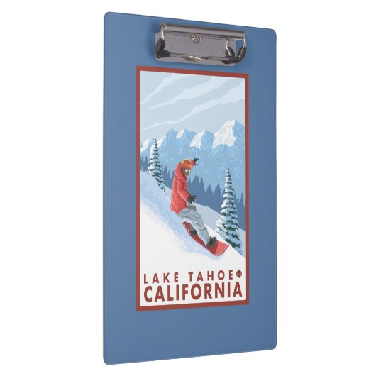 Snowboarder-Szene - Lake Tahoe, Kalifornien Klemmbrett (Rechts)