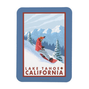 Snowboarder-Szene - Lake Tahoe, Kalifornien Magnet