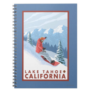 Snowboarder-Szene - Lake Tahoe, Kalifornien Notizblock