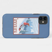 Snowboarder-Szene - Timberline-Häuschen, Oregon Case-Mate iPhone Hülle (Rückseite (Horizontal))