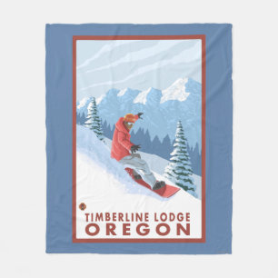 Snowboarder-Szene - Timberline-Häuschen, Oregon Fleecedecke
