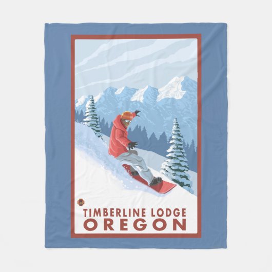 Snowboarder-Szene - Timberline-Häuschen, Oregon Fleecedecke (Vorderseite)