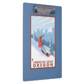 Snowboarder-Szene - Timberline-Häuschen, Oregon Klemmbrett (Rechts)