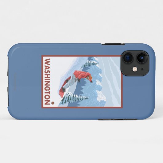 Snowboarder-Szene - Washington Case-Mate iPhone Hülle (Rückseite (Horizontal))
