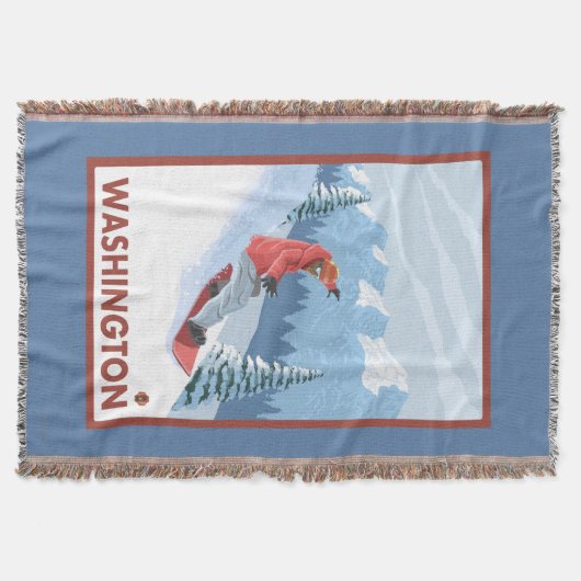 Snowboarder-Szene - Washington Decke (Vorderseite)