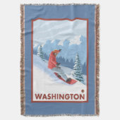 Snowboarder-Szene - Washington Decke (Vorderseite Vertikal)