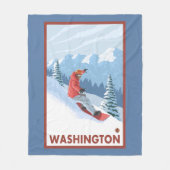 Snowboarder-Szene - Washington Fleecedecke (Vorderseite)