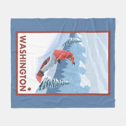 Snowboarder-Szene - Washington Fleecedecke (Vorderseite (Horizontal))