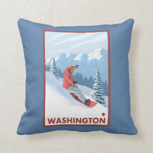 Snowboarder-Szene - Washington Kissen