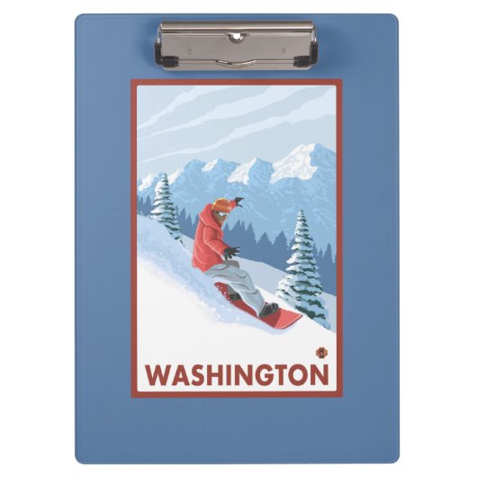 Snowboarder-Szene - Washington Klemmbrett (Vorderseite)