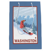 Snowboarder-Szene - Washington Mittlere Geschenktüte (Vorderseite)