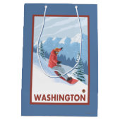Snowboarder-Szene - Washington Mittlere Geschenktüte (Rückseite)