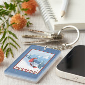 Snowboarder-Szene - Washington Schlüsselanhänger (Vorderseite rechts)