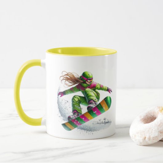 Snowboarder tasse (Mit Donut)