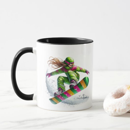 Snowboarder tasse (Mit Donut)