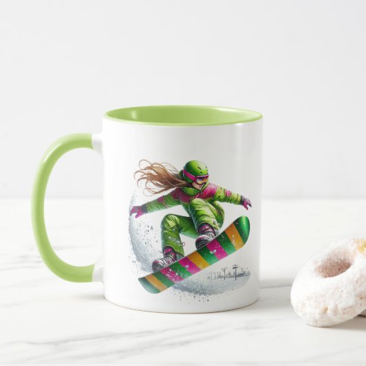 Snowboarder tasse (Mit Donut)