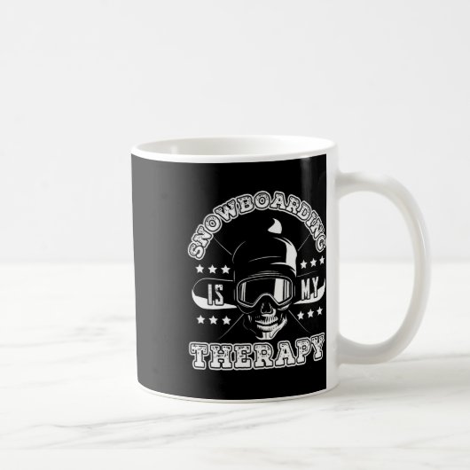 Snowboarder Therapy Snowboarder Skull Mountains F Kaffeetasse (Rechts)