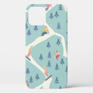 Snowboarder und Skifahrer fahren im Skigebiet. Pe Case-Mate iPhone Hülle
