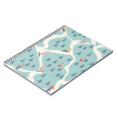 Snowboarder und Skifahrer fahren im Skigebiet. Pe Notizblock (Linke Seite)