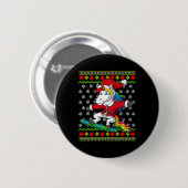 Snowboarder Unicorn Santa Snowboarden Weihnachten Button (Vorne & Hinten)
