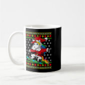 Snowboarder Unicorn Santa Snowboarden Weihnachten Kaffeetasse (Links)