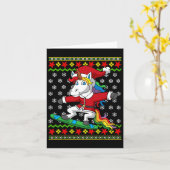 Snowboarder Unicorn Santa Snowboarden Weihnachten Karte (Gelbe Blume)