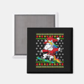 Snowboarder Unicorn Santa Snowboarden Weihnachten Magnet (Vorderseite/Rückseite)