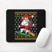 Snowboarder Unicorn Santa Snowboarden Weihnachten Mousepad (Mit Mouse)