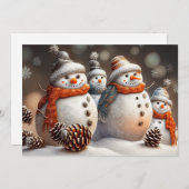 Snowboarder Urlaub mit Pinecones & Glitzer Feiertagskarte (Vorne/Hinten)