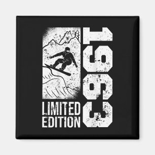Snowboarder Vintag 1963 Geburtstag Snowboarden Sno Magnet