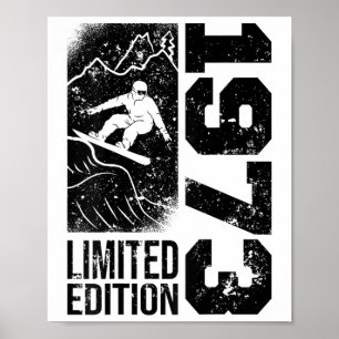 Snowboarder Vintag 1973 Geburtstag Snowboarden Sno Poster
