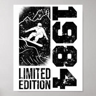 Snowboarder Vintag 1984 Geburtstag Snowboarden Sno Poster