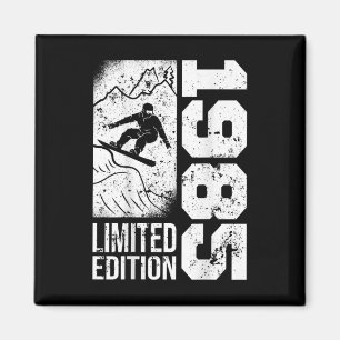 Snowboarder Vintage 1985 Geburtstag Snowboarding S Magnet