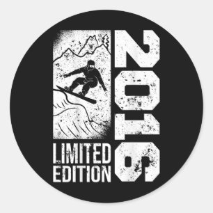 Snowboarder Vintage 2016 Geburtstag Snowboarding S Runder Aufkleber