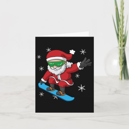 Snowboarder Weihnachten Weihnachten Weihnachtsmann Karte (Vorderseite)
